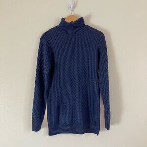 Coofandy Men’s Navy Cable Turtleneck Sweater Amazon Casual Neutral Classy